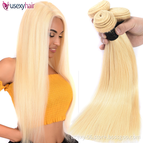 Best Quality Extension Vendors Blonde Raw Brazilian Virgin Cuticle Aligned Straight 613 Human Hair Bundles
